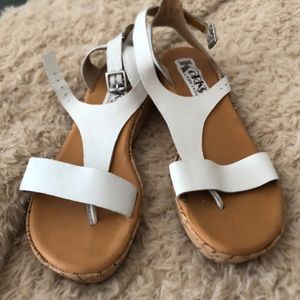 White Korks sandals